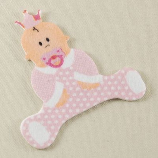 Keçe Pembe Süs Kız Bebek 5 Adet 7 Cm