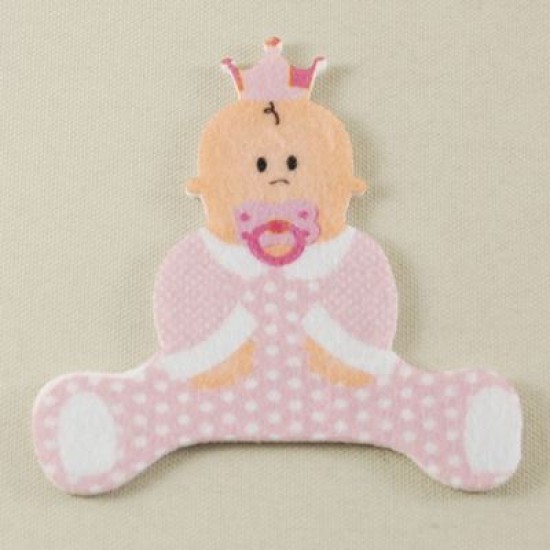 Keçe Pembe Süs Kız Bebek 5 Adet 7 Cm