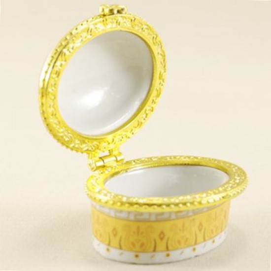 Porselen Altın Rengi Osmanlı Turalı Oval Şekerlik 5 Cm