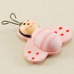 Ahşap Arı Pembe 3.5 cm x 3.5 cm 10 Adet