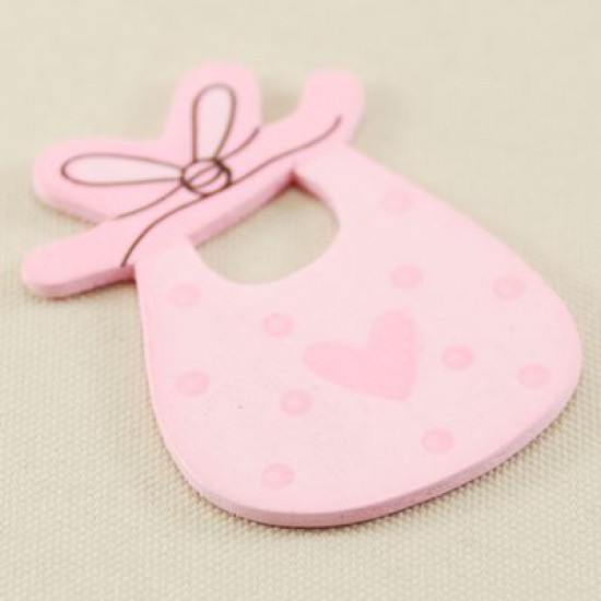 Ahşap Pembe Önlük 3.2 cm x 4.7 cm 10 Adet