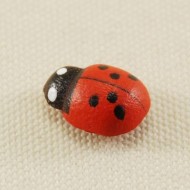 Ahşap Uğur Böceği Kırmızı 8 mm x 11 mm 50 Adet