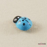 Ahşap Uğur Böceği Mavi 8 mm x 11 mm 50 Adet