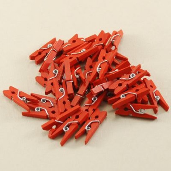 Mandal Minik Ahşap Kırmızı 25 mm X 7 mm 50 Adet