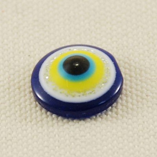 Nazar Boncuğu Plastik Lacivert-Sarı 1 cm 100 Adet