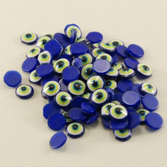 Nazar Boncuğu Plastik Lacivert-Sarı 1 cm 100 Adet