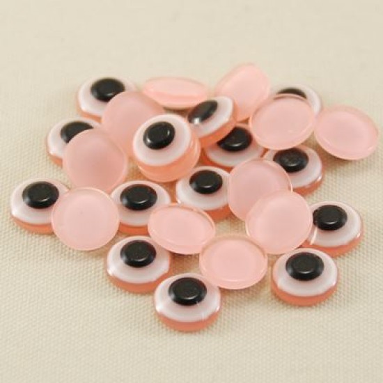 Nazar Boncuğu Plastik Pembe 1 cm 100 Adet