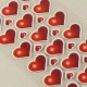 Kırmızı Kalp Silikon Sticker 44 Adet