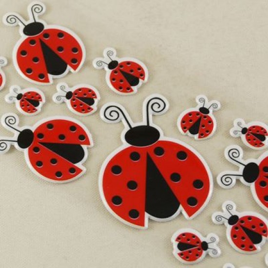 Uğur Böceği Silikon Sticker 18 Adet