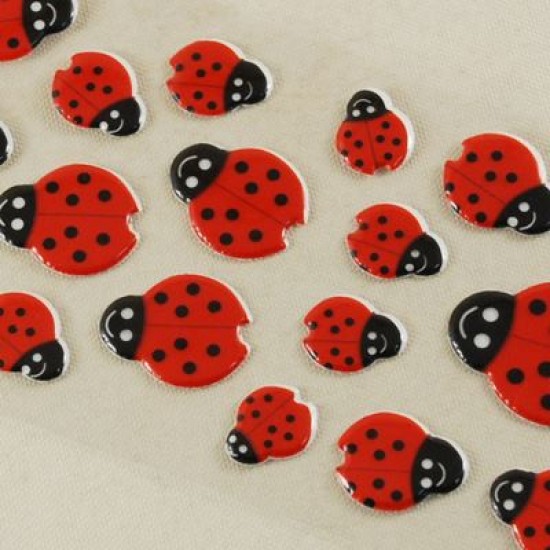 Uğur Böceği Silikon Sticker 29 Adet 1 cm X 2.5 cm