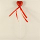 Kalp Kırmızı Simli Çubuk 24X3Cm 12 Adet