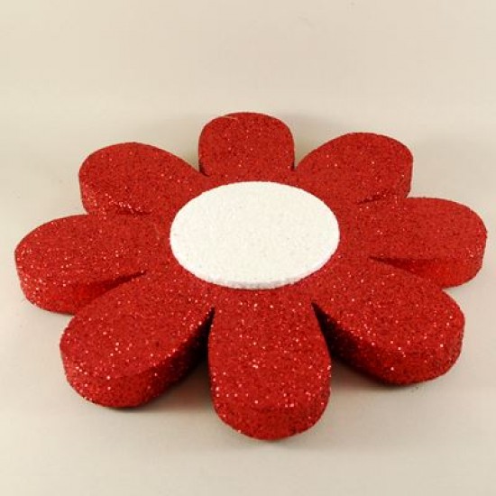 Kırmızı Papatya Strafor 24 cm 3 Adet