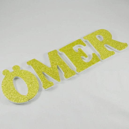 Strafor Simli Gold Harfler 10 Cm