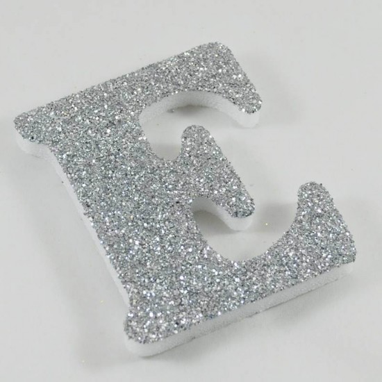 Strafor Simli Gümüş Harfler 10 Cm
