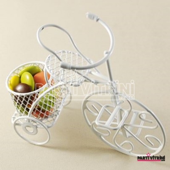Beyaz Bebek Şekeri Metal Bisiklet