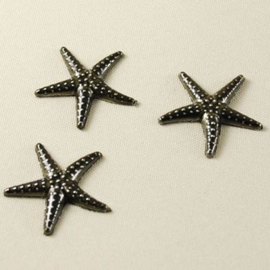 Deniz Yıldızı Süs Siyah Renk 3 Cm X 3 Cm 10 Adet