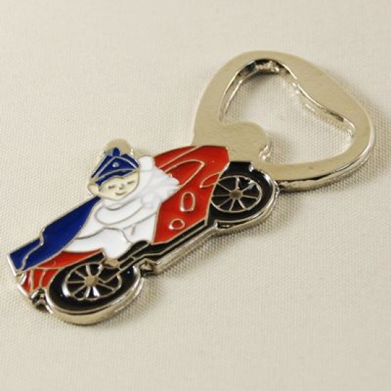 Kırmızı Motorsikletli Sünnet Çocuğu Figürlü Şişe Açacağı Metal Süs