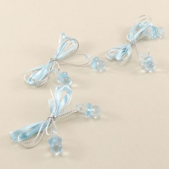 Mavi Emzikli Fiyonk Süs 7 Cm 10 Adet