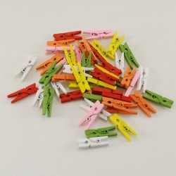 Rengarenk Mandal Minik Ahşap 25 mm X 7 mm 50 Adet