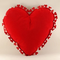 Seni Seviyorum Kalp Süet Yastık 30 cm X 30 cm