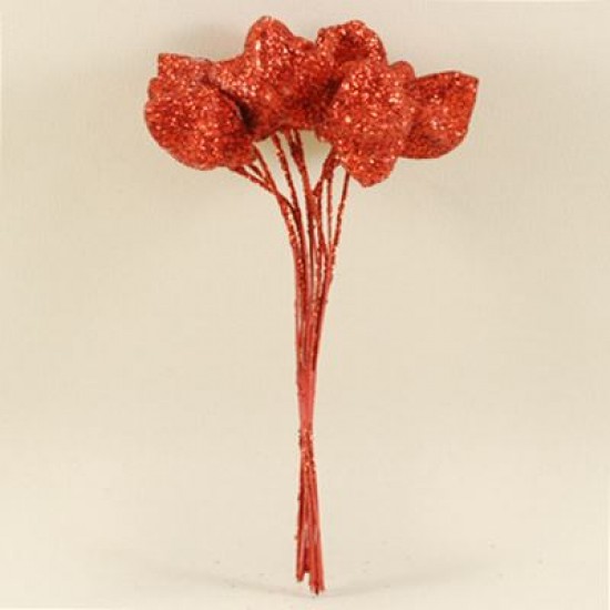 Simli Kırmızı Büyük Yıldız Sunum Telleri 10 Adet