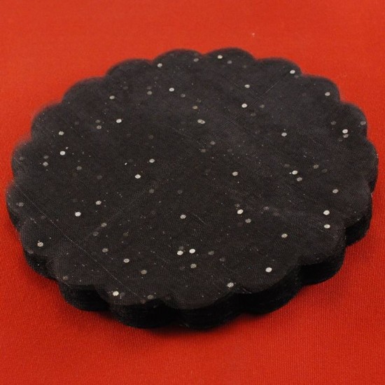Süsleme Tülü Taşlı Siyah 18 cm 100 Adet