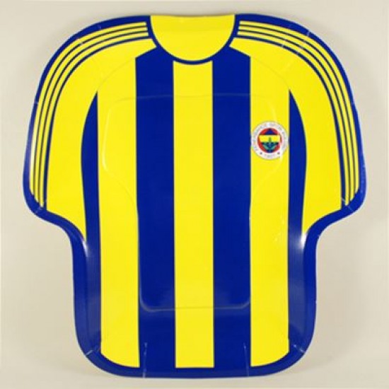 Fenerbahçe Forma Şeklinde Sarı Lacivert Lisanslı Parti Tabağı 8 Adet