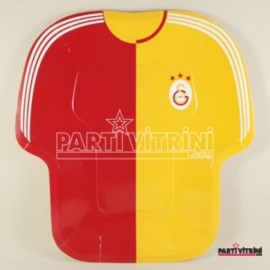Galatasaray Forma Şeklinde Sarı Kırmızı Lisanslı Parti Tabağı 8 Adet