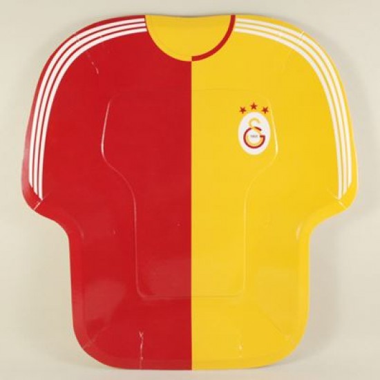 Galatasaray Forma Şeklinde Sarı Kırmızı Lisanslı Parti Tabağı 8 Adet