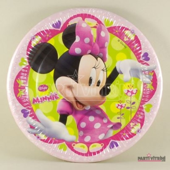 Minnie Mouse Merhaba Temalı Orjinal Lisanslı Kağıt Tabak 8 Adet