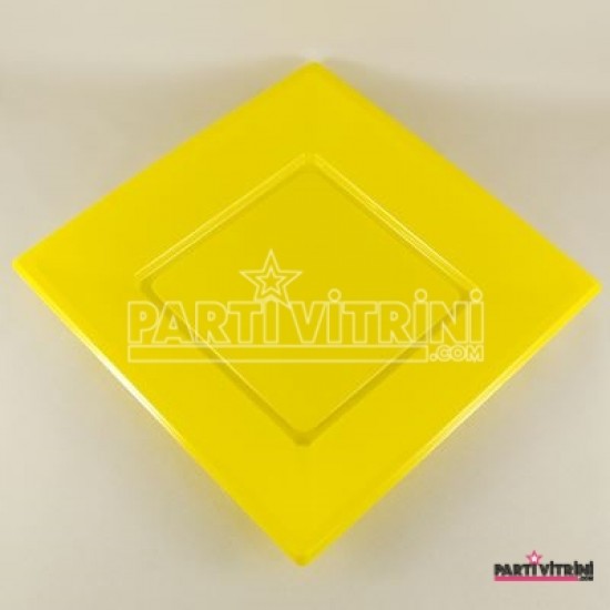 Sarı Renkli Kare Plastik Tabak 8 Adet