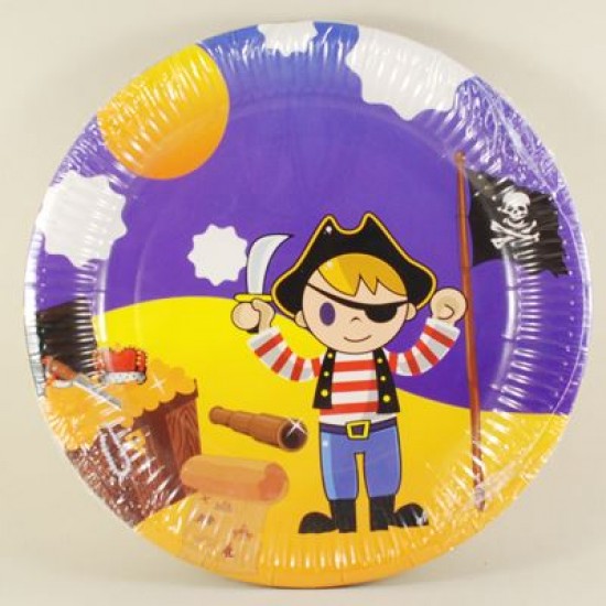 Korsan Çocuk Temalı Kağıt Tabak 10 Adet