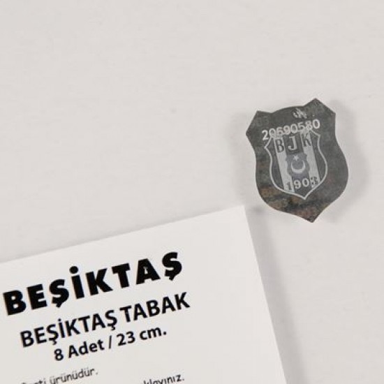 Beşiktaş Temalı Siyah Beyaz Lisanslı Parti Tabağı 8 Adet