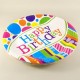 Happy Birthday Rengarenk Puantiyeli Kağıt Tabak 10 Adet