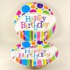 Happy Birthday Rengarenk Puantiyeli Kağıt Tabak 10 Adet