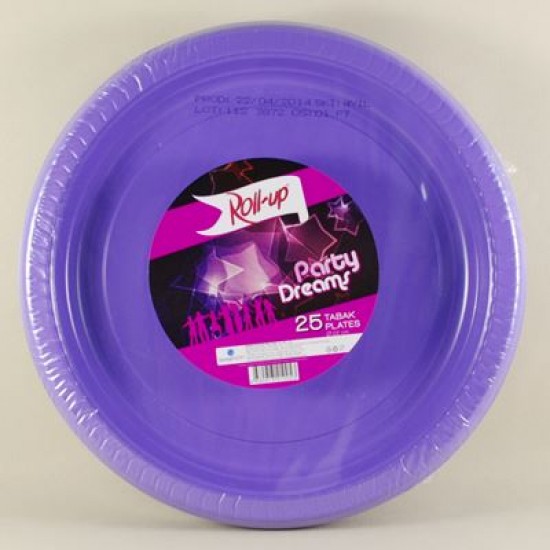 Mor Renkli Plastik Tabak 25 Adet