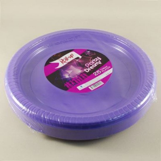 Mor Renkli Plastik Tabak 25 Adet