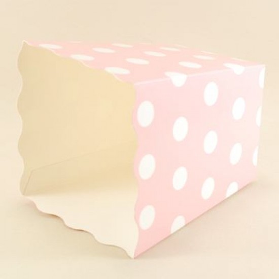 Pembe Puantiyeli Popcorn Kovası 8 li Paket