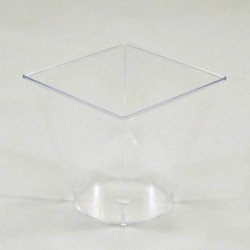 Şeffaf Mini Kübik Kare Kase 120 ml - 25 Adet