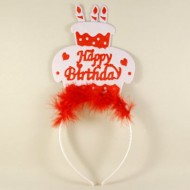 Happy Birthday Pasta Aksesuarlı Kırmızı Taç