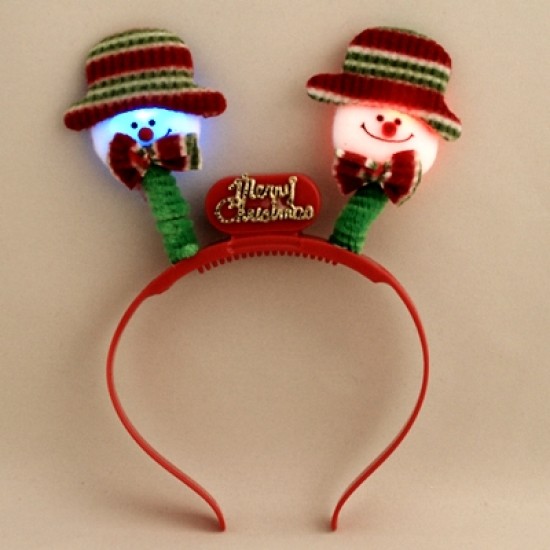 Işıklı Kırmızı Yeşil Şapkalı Şirin Figürlü Yılbaşı Tacı