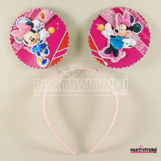 Minnie Mouse Pembe Üç Boyutlu Simli Taç