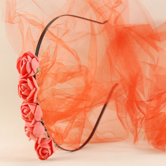 Kına Tacı Kırmızı Çiçekli