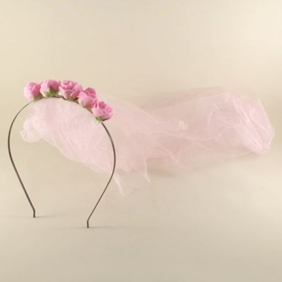 Kına Tacı Pembe Çiçekli