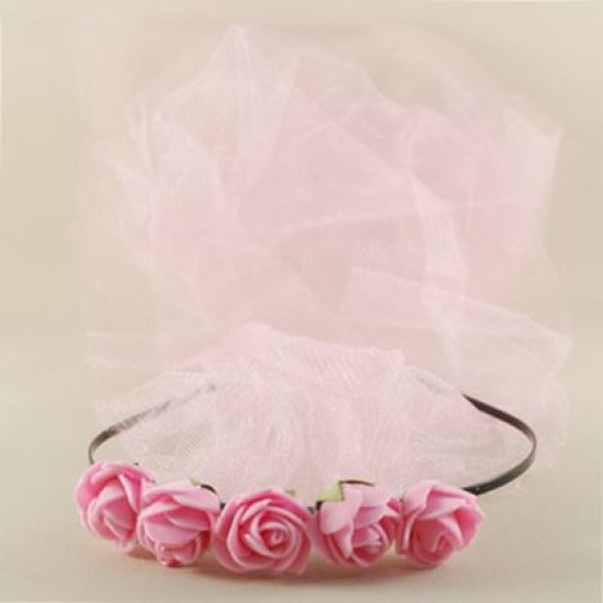 Kına Tacı Pembe Çiçekli