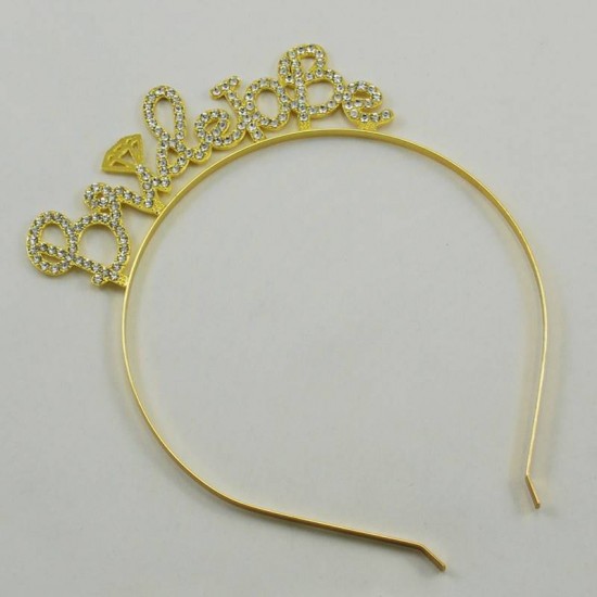 Bride To Be Parlak Taşlı Gold Metal Bekarlığa Veda Partisi Taç