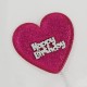 Happy Birthday Parlak Kalpli Fuşya Taç