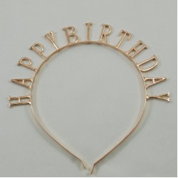 Happy Birthday Rose Gold Metal Doğumgünü Partisi Tacı