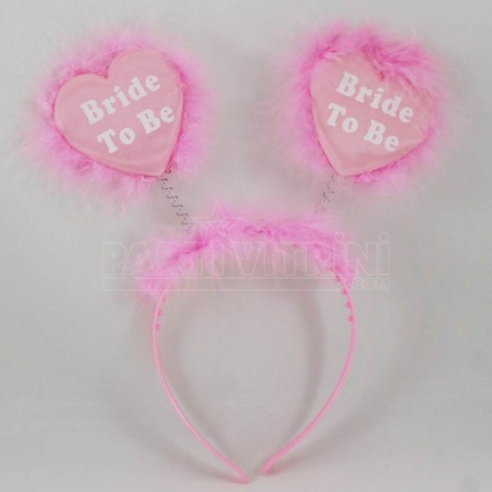 Bride To Be Pembe Kalpli Ve Tüylü Taç