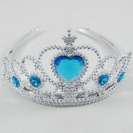Mavi Prenses Elsa Frozen Örgü Saç - Eldiven Prenses Tacı Ve Asa Seti